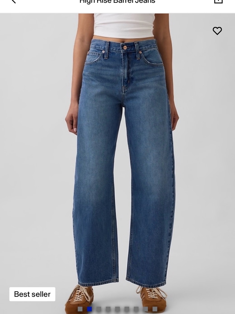 GAP High Rise Barrel Jeans - Medium Wash